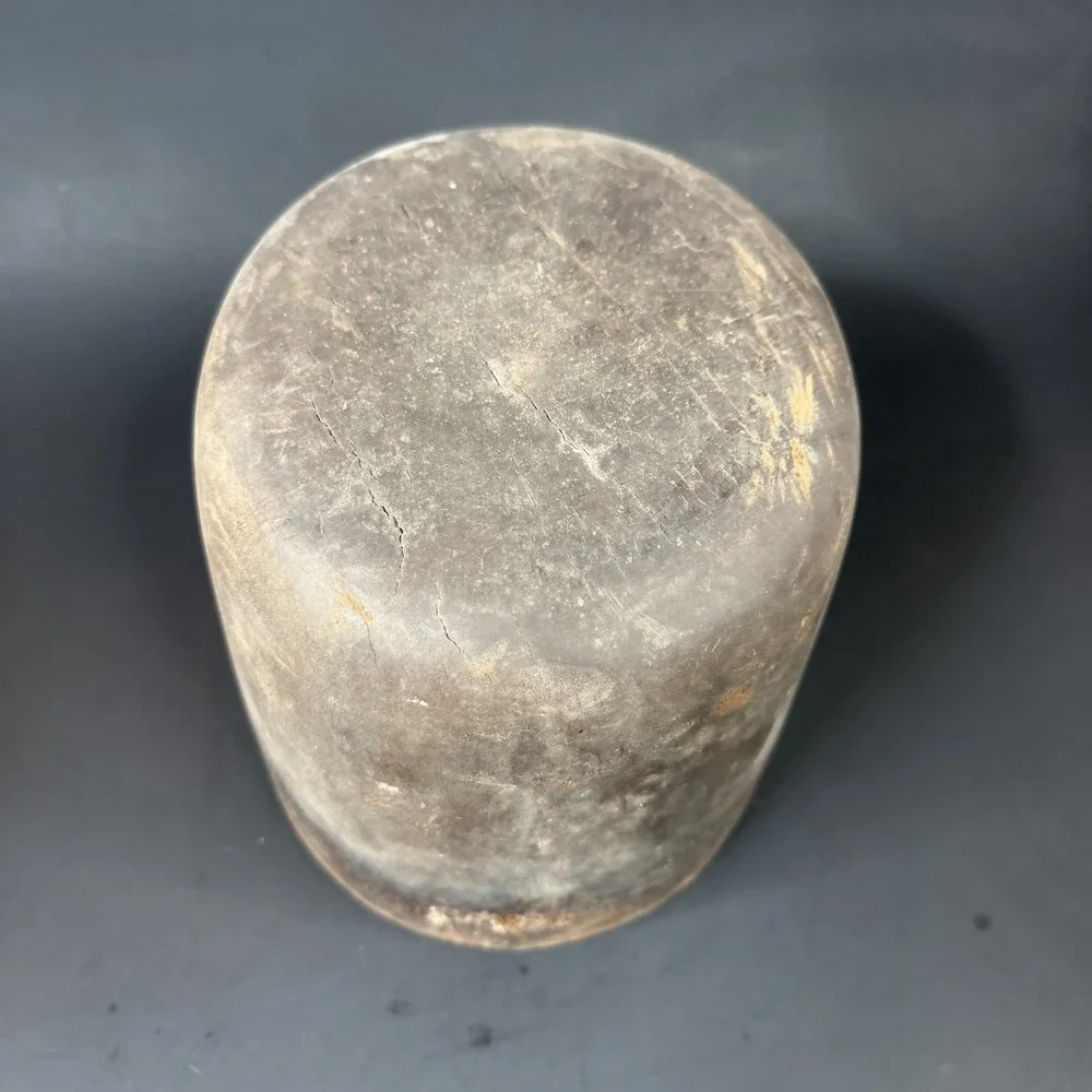 Antique Primitive Millinery Wood Hat Block Mold Form Hatter Tool Panamaw 7 3/8